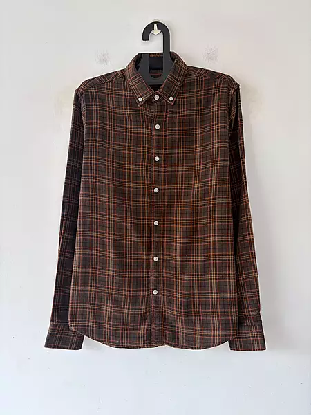 Cocoa brown & ember line flannels