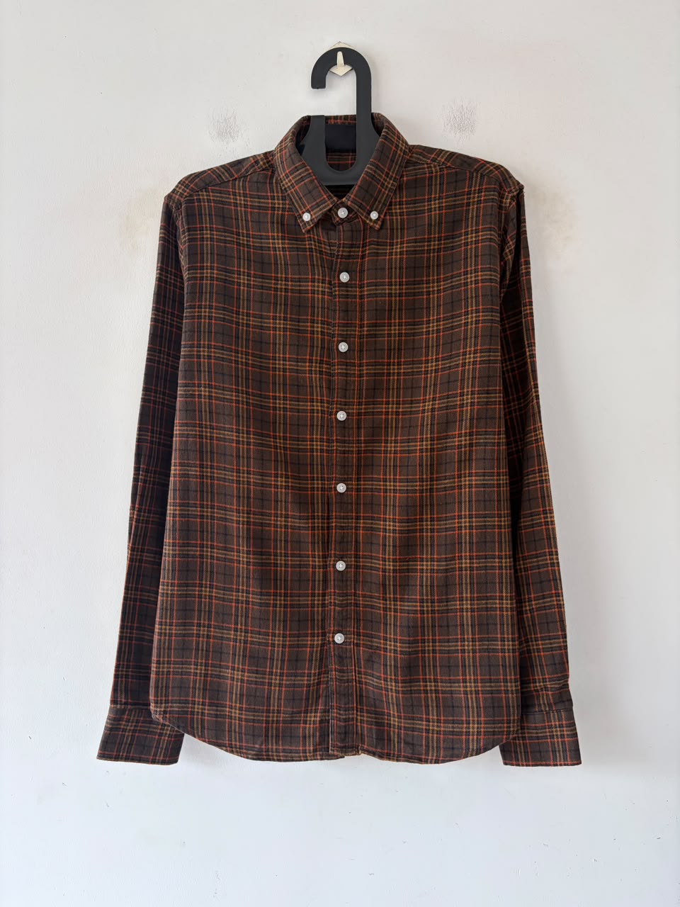 Cocoa brown & ember line flannels