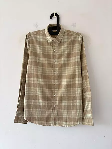 Dune beige & wheat stripe flannels