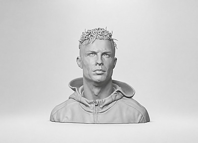 Cristiano Ronaldo 3D Printed Sculpture Bust – Premium Collectible Display Piece