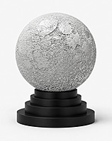 3D Printed Moon Sculpture with Display Base – Detailed Lunar Display Model