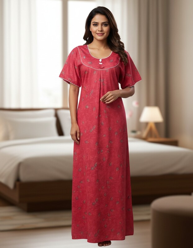 SHAILAJA ROUND NECK NIGHTIES