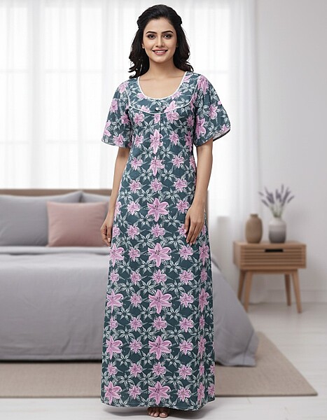 SHAILAJA ROUND NECK NIGHTIES