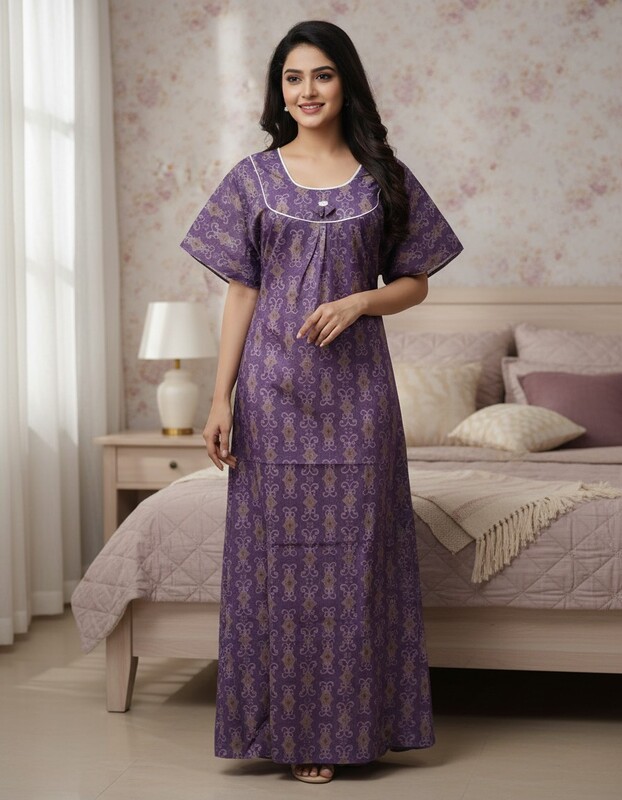 SHAILAJA ROUND NECK NIGHTIES