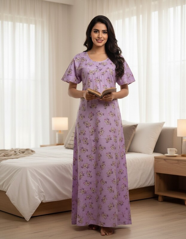 SHAILAJA ROUND NECK NIGHTIES