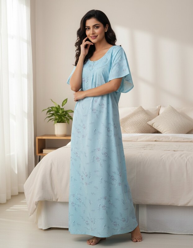 SHAILAJA ROUND NECK NIGHTIES