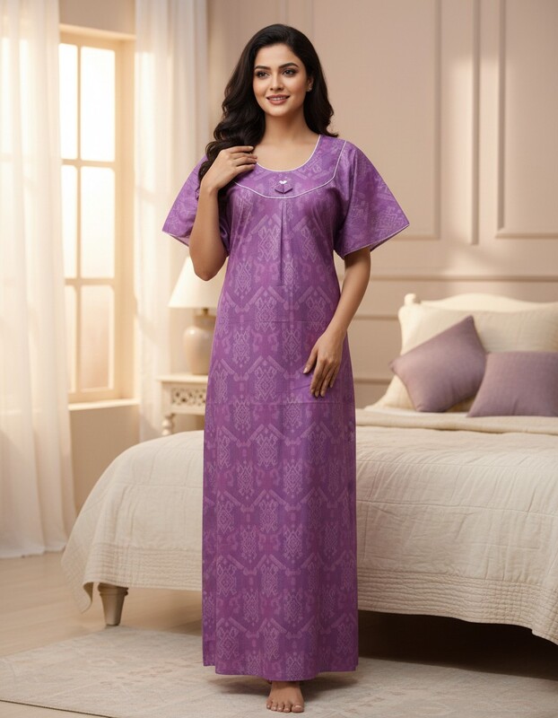 SHAILAJA ROUND NECK NIGHTIES
