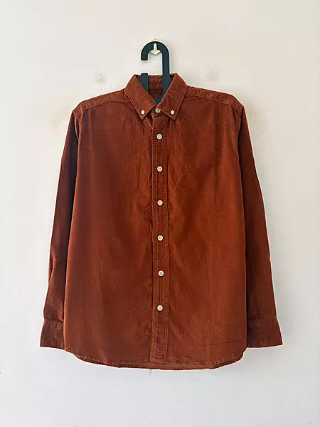 Rusty orange corduroy shirt
