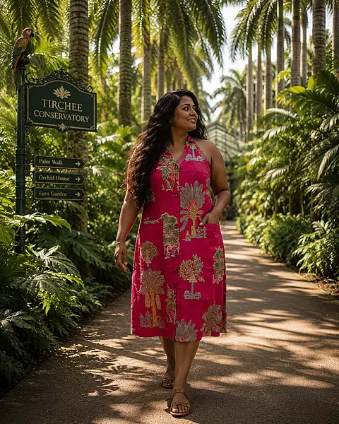 Cyra's Racer Back Dress - Pink & Garden