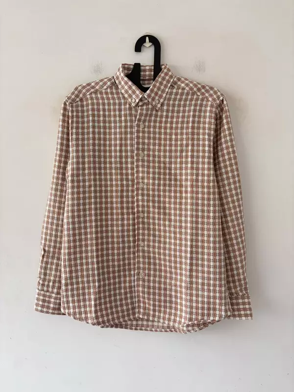 Sand textured check shirt
