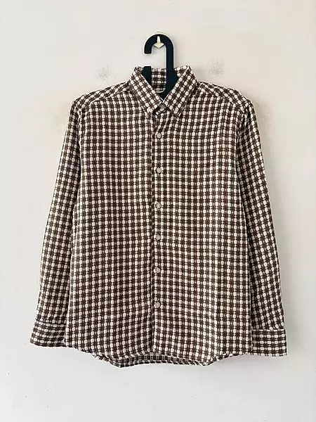Cocoa textured check shirt