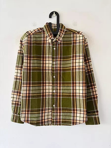 Olive green & amber flannels
