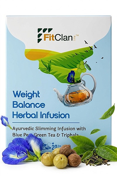 Weight Balance Herbal Tea | Ayurvedic Slimming Tea with Green Tea, Blue Pea & Triphala