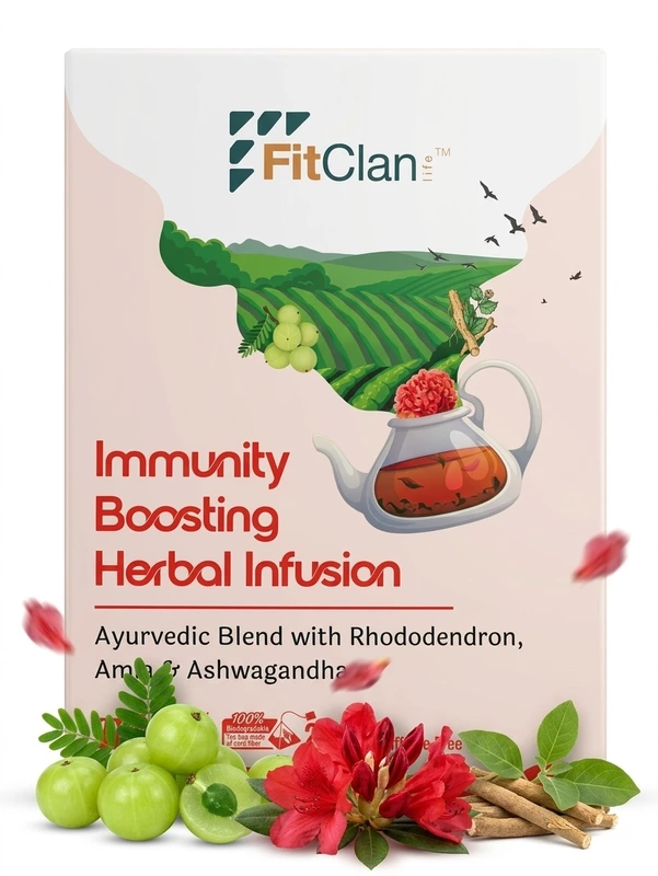 Immunity Boosting Herbal Tea | Ayurvedic Blend with Amla, Ashwagandha & Turmeric