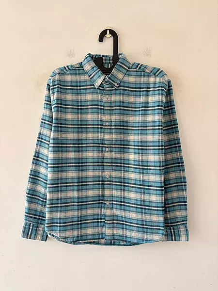 Aqua blue & pearl flannels