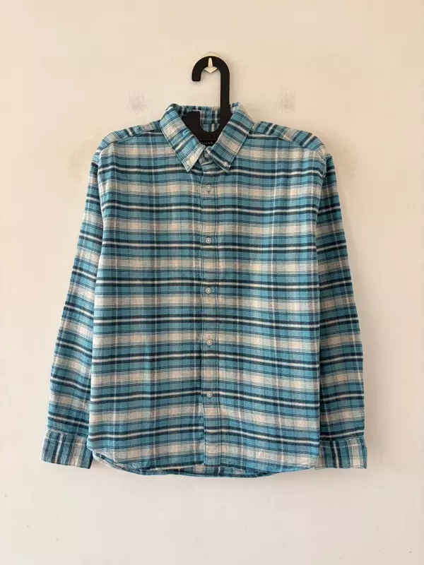 Aqua blue & pearl flannels