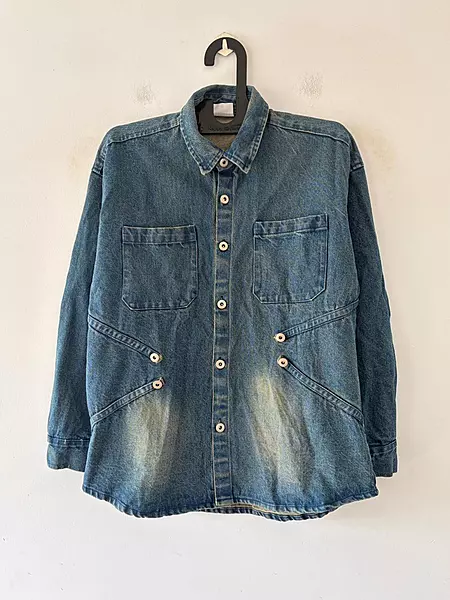 Indigo fade denim shirt