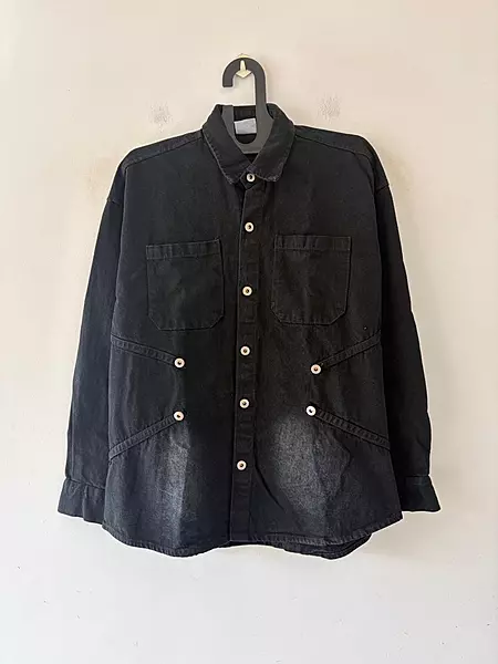 Noir fade denim shirt