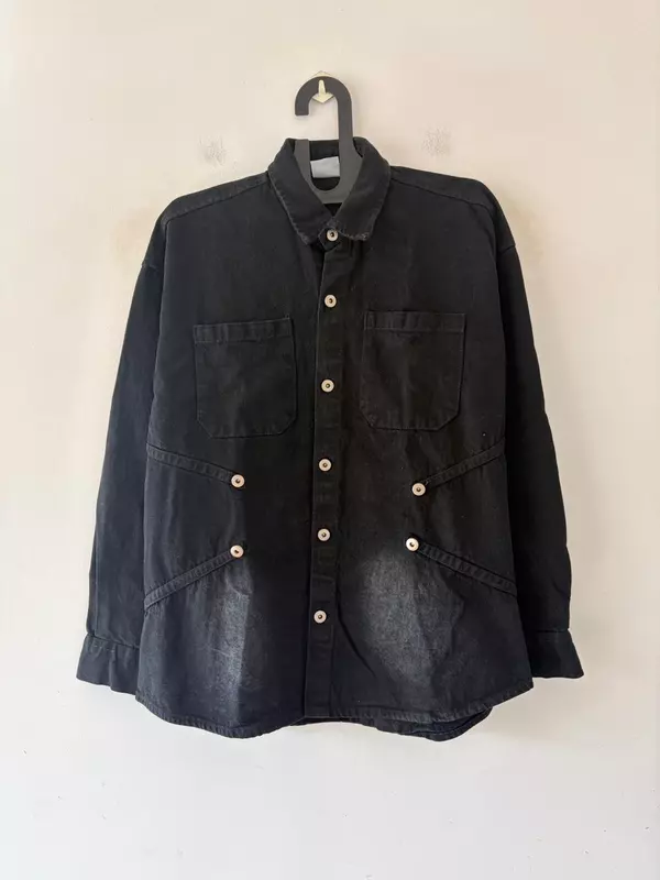 Noir fade denim shirt
