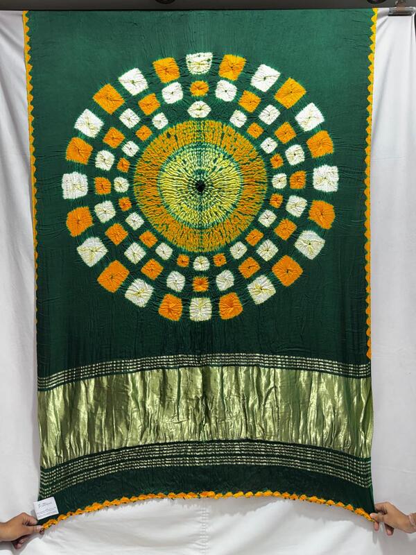 Kala Sanskruti All Over Green Colour Art Silk Bandhani Saree With Shibori Design 6.5M with Blouse Piece Elegant Traditional Wear Bridal Unique Saree for Women