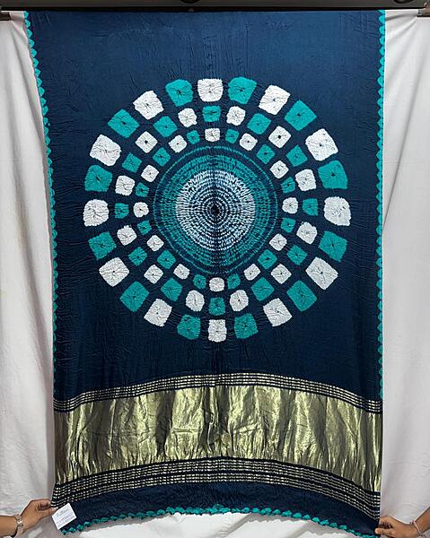 Kala Sanskruti All Over Indigo Colour Art Silk Bandhani Saree With Shibori Design 6.5M with Blouse Piece Elegant Traditional Wear Bridal Unique Saree for Women
