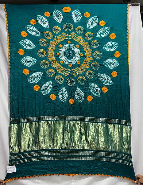 Kala Sanskruti All Over Sea Green Colour Art Silk Bandhani Saree With Shibori Design 6.5M with Blouse Piece Elegant Traditional Wear Bridal Unique Saree for Women
