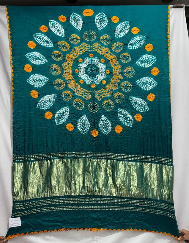 Kala Sanskruti All Over Sea Green Colour Art Silk Bandhani Saree With Shibori Design 6.5M with Blouse Piece Elegant Traditional Wear Bridal Unique Saree for Women