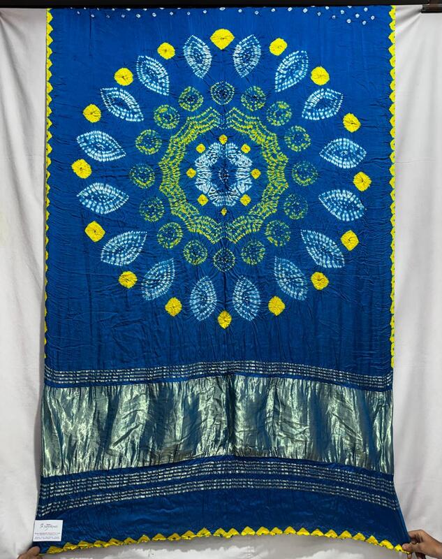 Kala Sanskruti All Over Sky Blue Colour Art Silk Bandhani Saree With Shibori Design 6.5M with Blouse Piece Elegant Traditional Wear Bridal Unique Saree for Women