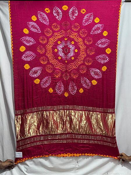 Kala Sanskruti All Over Pink Colour Art Silk Bandhani Saree With Shibori Design 6.5M with Blouse Piece Elegant Traditional Wear Bridal Unique Saree for Women