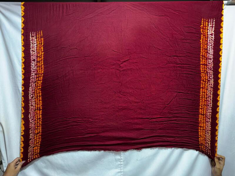 Kala Sanskruti All Over Maroon Colour Art Silk Bandhani Saree With Shibori Design 6.5M with Blouse Piece Elegant Traditional Wear Bridal Unique Saree for Women