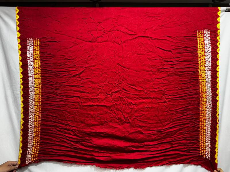 Kala Sanskruti All Over Red Colour Art Silk Bandhani Saree With Shibori Design 6.5M with Blouse Piece Elegant Traditional Wear Bridal Unique Saree for Women