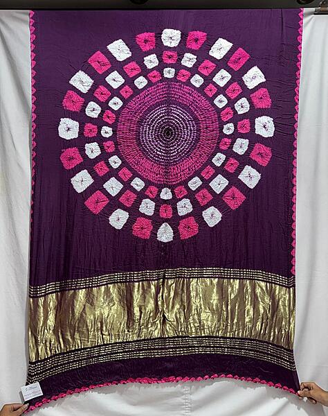 Kala Sanskruti All Over Wine Colour Art Silk Bandhani Saree With Shibori Design 6.5M with Blouse Piece Elegant Traditional Wear Bridal Unique Saree for Women