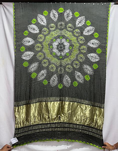 Kala Sanskruti All Over Grey Colour Art Silk Bandhani Saree With Shibori Design 6.5M with Blouse Piece Elegant Traditional Wear Bridal Unique Saree for Women
