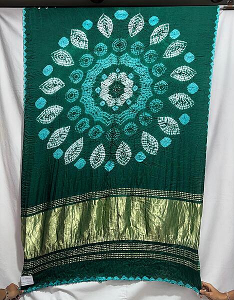 Kala Sanskruti All Over Green Colour Art Silk Bandhani Saree With Shibori Design 6.5M with Blouse Piece Elegant Traditional Wear Bridal Unique Saree for Women
