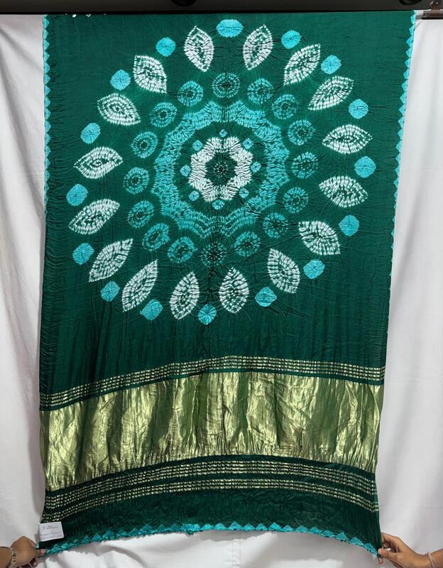 Kala Sanskruti All Over Green Colour Art Silk Bandhani Saree With Shibori Design 6.5M with Blouse Piece Elegant Traditional Wear Bridal Unique Saree for Women