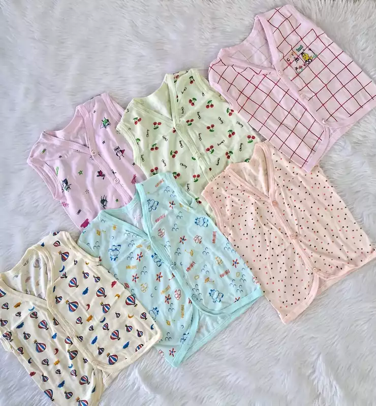 Soft Hosiery cotton Button jabla -5 COMBO (0-3 Months)