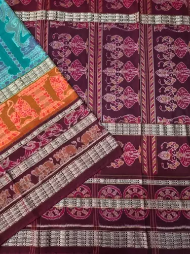 Singha Bandha 8 Border Saree-Multicolour