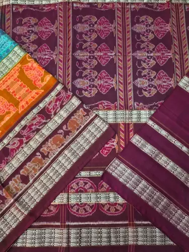 Singha Bandha 8 Border Saree-Multicolour