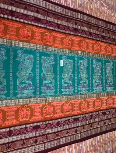 Singha Bandha 8 Border Saree-Multicolour