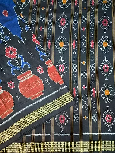 TRADITIONAL GAMLA BANDHA SAREE-TBLUE