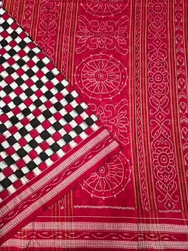 TOTAL SAKTA SAREE-RED~BLACK