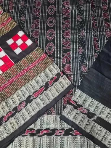 BICHITRAPURI SILK SAREE-RED-BLACK