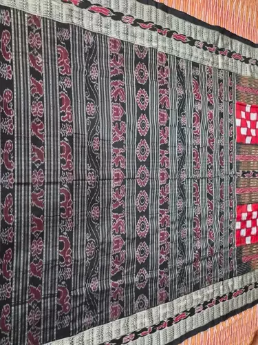 BICHITRAPURI SILK SAREE-RED-BLACK