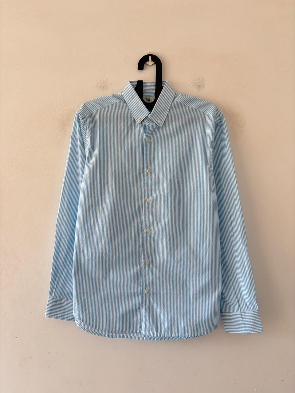 Aqua blue stripes shirt