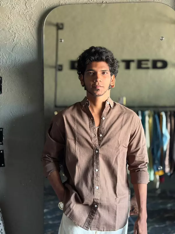 Cocoa drift linen-oxford shirt