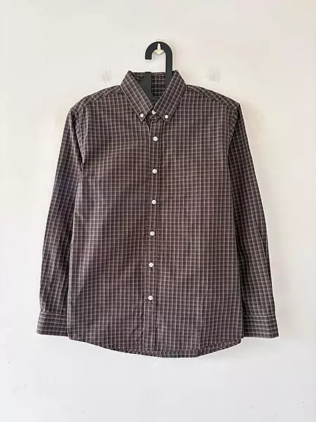 Chestnut micro check shirt