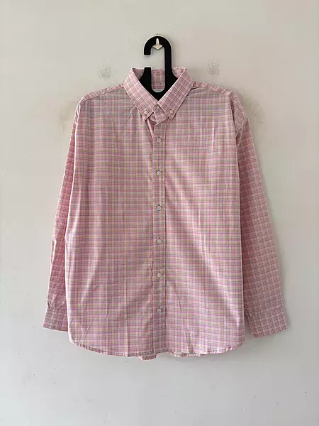 Blush rose micro check shirt