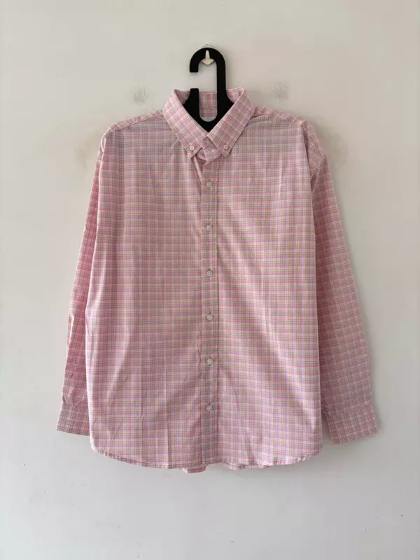 Blush rose micro check shirt