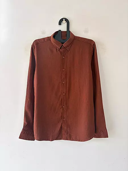 Rust terracotta linen shirt