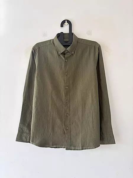 Olive luxe linen shirt